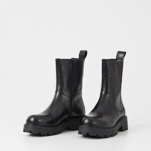 Vagabond Cosmo 2.0 Black Leather Lined Ankle Boots Size 42 NIB